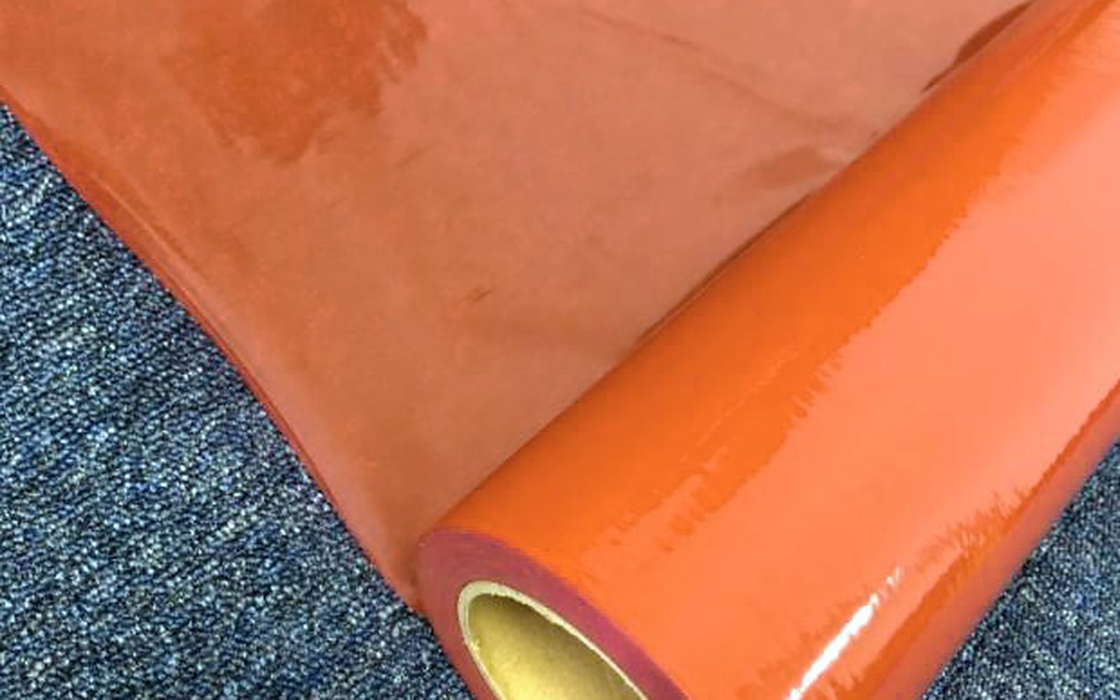 Carpet film on a carpet floor