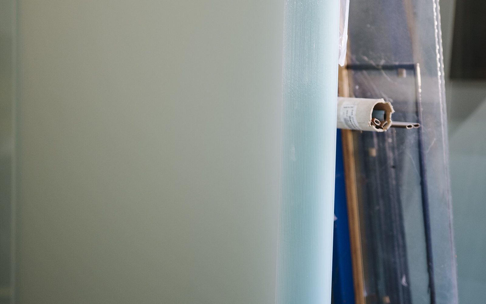 Glass sheets in a processing workshop (illustrative)